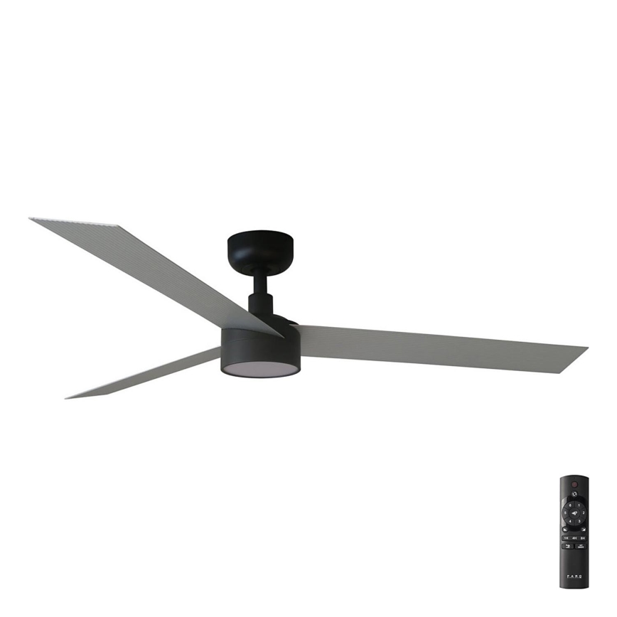 FARO 34286-1TW - LED Stmievateľný stropný ventilátor CRUISER L LED/18W/230V 2700/4000/6500K pr. 132 cm čierna/šedá + diaľkové ovládanie