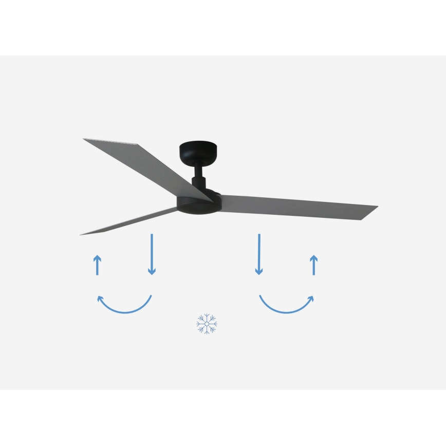 FARO 34286 - Stropný ventilátor CRUISER L čierna pr. 132 cm + diaľkové ovládanie