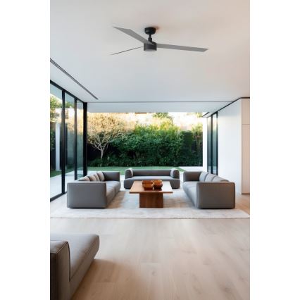 FARO 34287-1TW - LED Stmievateľný stropný ventilátor CRUISER XL LED/18W/230V 2700/4000/6500K pr. 160 cm čierna/šedá + diaľkové ovládanie