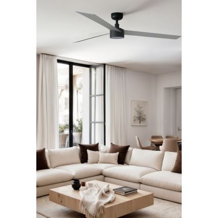 FARO 34287WT1S - LED stmievateľný stropný ventilátor CRUISER XL LED/18W/230V 2700/3000/4000K pr. 160 cm sivá/čierna Wi-Fi Tuya + diaľkové ovládanie