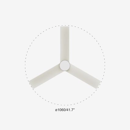 FARO 34288-1TW - LED stlmiteľný ventilátor CRUISER s LED/20W/230V pr. 106 cm 2700/3000/4000K + diaľkové ovládanie