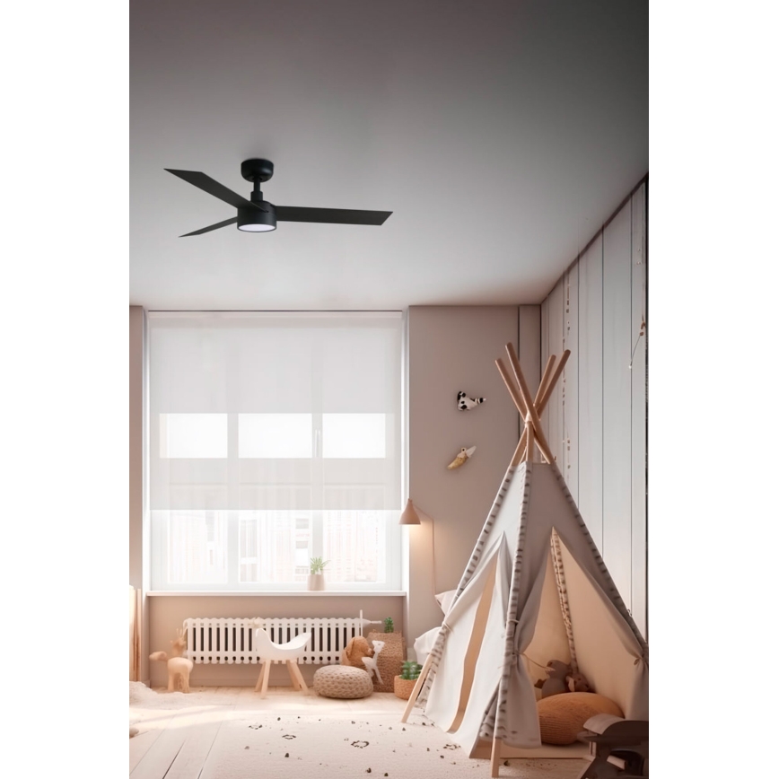 FARO 34289-1TW - LED stmievateľný stropný ventilátor CRUISER s LED/18W/230V 2700/3000/4000K pr. 106 cm čierny + diaľkové ovládanie