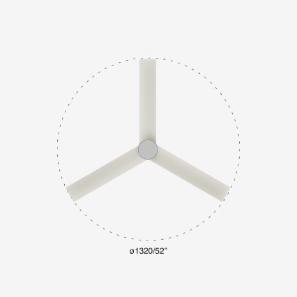 FARO 34290-1TW - LED stmievateľný ventilátor CRUISER LED/20W/230V 2700/3000/4000K pr. 132 cm biela + diaľkové ovládanie