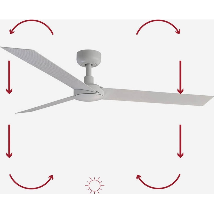 FARO 34290WP - Stropný ventilátor CRUISER L biela pr. 132 cm SMART + diaľkové ovládanie