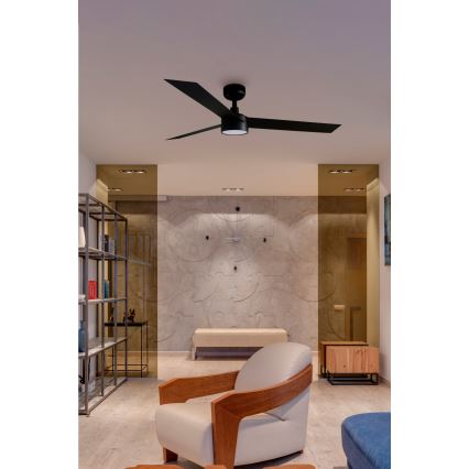 FARO 34291-1TW - LED stmievateľný stropný ventilátor CRUISER LED/20W/230V 2700/3000/4000K priemer 132 cm čierna + diaľkové ovládanie