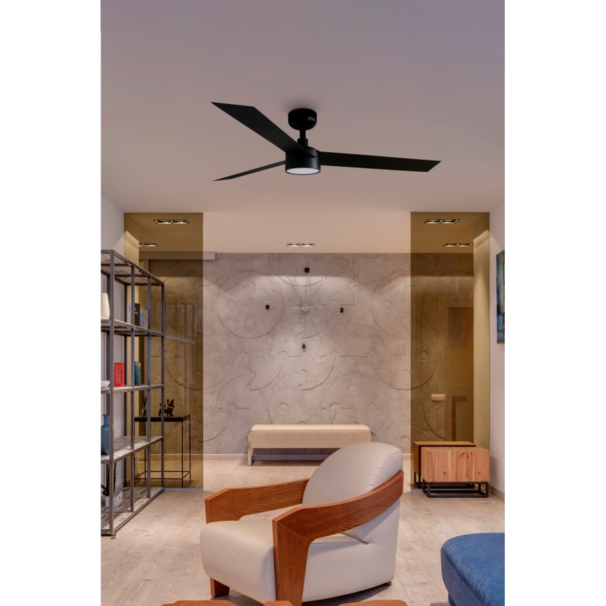 FARO 34291-1TW - LED stmievateľný stropný ventilátor CRUISER LED/20W/230V 2700/3000/4000K priemer 132 cm čierna + diaľkové ovládanie