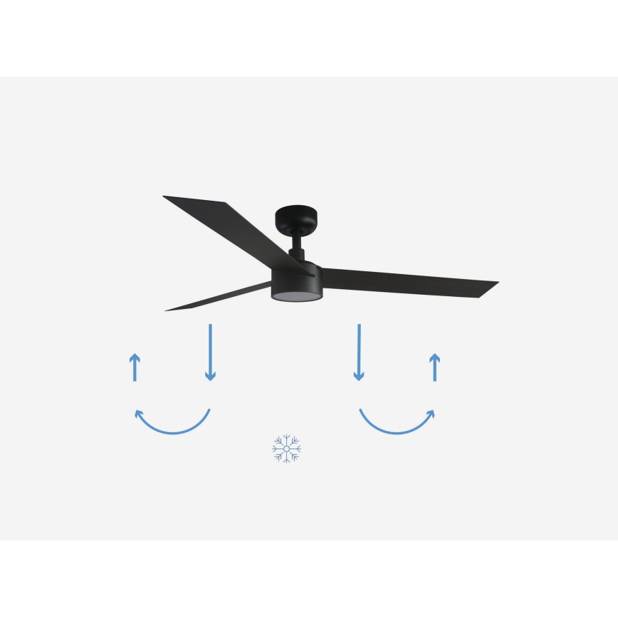 FARO 34291-1TW - LED stmievateľný stropný ventilátor CRUISER LED/20W/230V 2700/3000/4000K priemer 132 cm čierna + diaľkové ovládanie