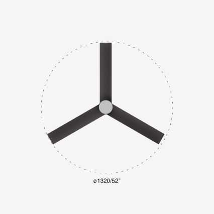 FARO 34291-1TW - LED stmievateľný stropný ventilátor CRUISER LED/20W/230V 2700/3000/4000K priemer 132 cm čierna + diaľkové ovládanie