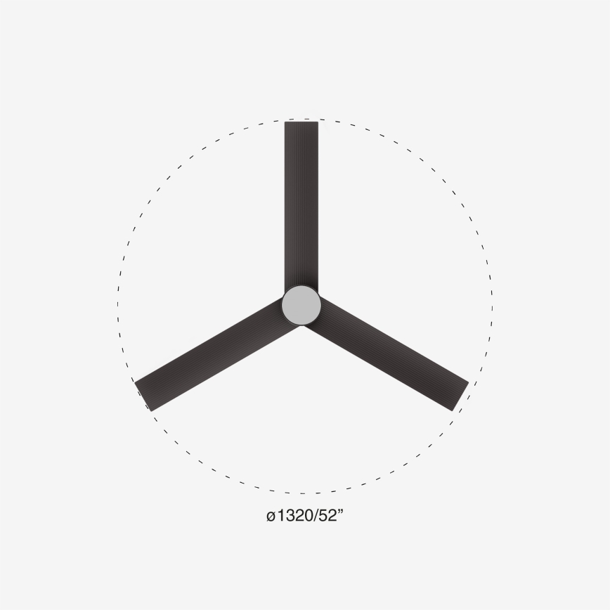 FARO 34291-1TW - LED stmievateľný stropný ventilátor CRUISER LED/20W/230V 2700/3000/4000K priemer 132 cm čierna + diaľkové ovládanie