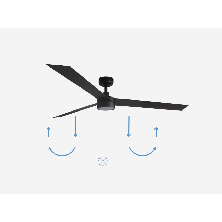 FARO 34293-1TW - LED Stmievateľný stropný ventilátor CRUISER XL LED/18W/230V 2700/4000/6500K pr. 160 cm čierna + diaľkové ovládanie