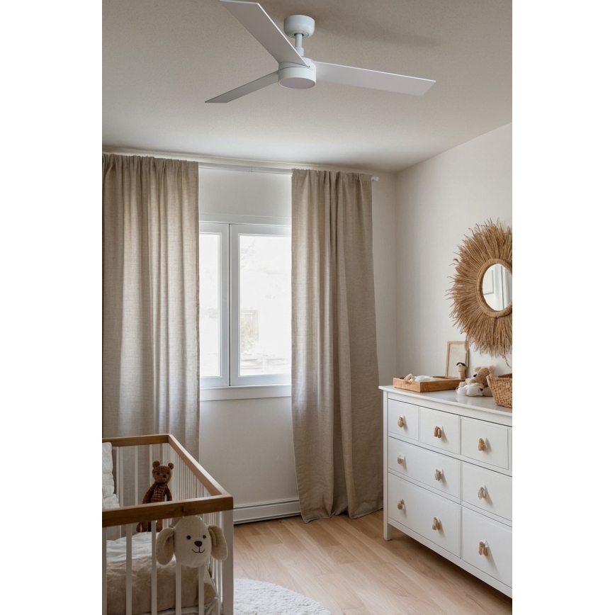FARO 34295-1TW - LED Stmievateľný stropný ventilátor RUDDER S LED/18W/230V 2700/4000/6500K pr. 106 cm biela + diaľkové ovládanie