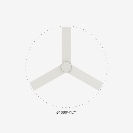 FARO 34295-1TW - LED Stmievateľný stropný ventilátor RUDDER S LED/18W/230V 2700/4000/6500K pr. 106 cm biela + diaľkové ovládanie