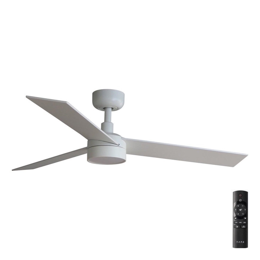 FARO 34295-1TW - LED Stmievateľný stropný ventilátor RUDDER S LED/18W/230V 2700/4000/6500K pr. 106 cm biela + diaľkové ovládanie