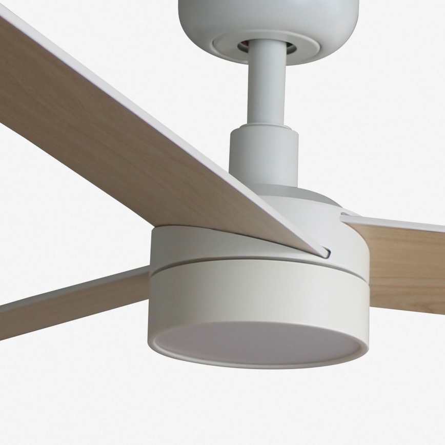 FARO 34295WT-1TW - LED Stmievateľný stropný ventilátor RUDDER S LED/18W/230V 2700/4350/6000K biela/béžová pr. 106 cm Wi-Fi Tuya + diaľkové ovládanie