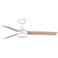 FARO 34295WT1S - LED stmievateľný stropný ventilátor RUDDER S LED/18W/230V 2700/3000/4000K priemer 106 cm béžová/biela Wi-Fi Tuya + diaľkové ovládanie