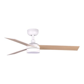 FARO 34295WT1S - LED stmievateľný stropný ventilátor RUDDER S LED/18W/230V 2700/3000/4000K priemer 106 cm béžová/biela Wi-Fi Tuya + diaľkové ovládanie