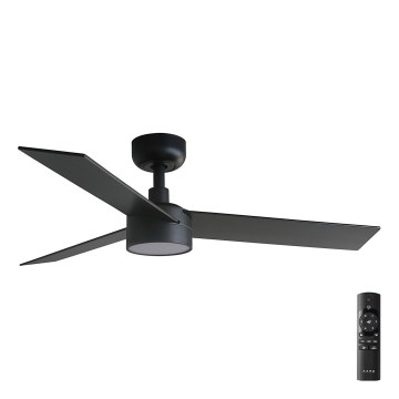 FARO 34296-1TW - LED stmievateľný stropný ventilátor RUDDER S LED/18W/230V 2700/3000/4000K priemer 106 cm čierna + diaľkové ovládanie