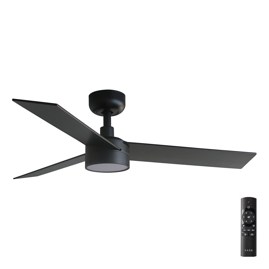 FARO 34296-1TW - LED Stmievateľný stropný ventilátor RUDDER S LED/18W/230V 2700/4000/6500K pr. 106 cm čierna + diaľkové ovládanie