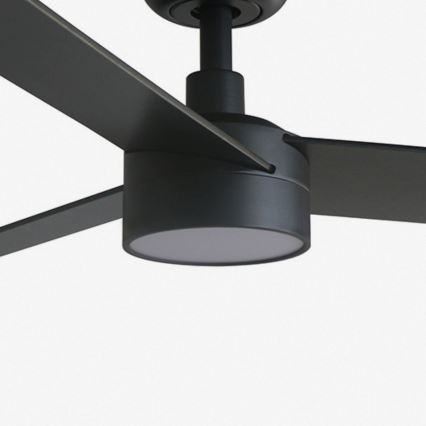 FARO 34296WT-1TW - LED Stmievateľný stropný ventilátor RUDDER S LED/18W/230V 2700/4350/6000K čierna/hnedá pr. 106 cm Wi-Fi Tuya + diaľkové ovládanie