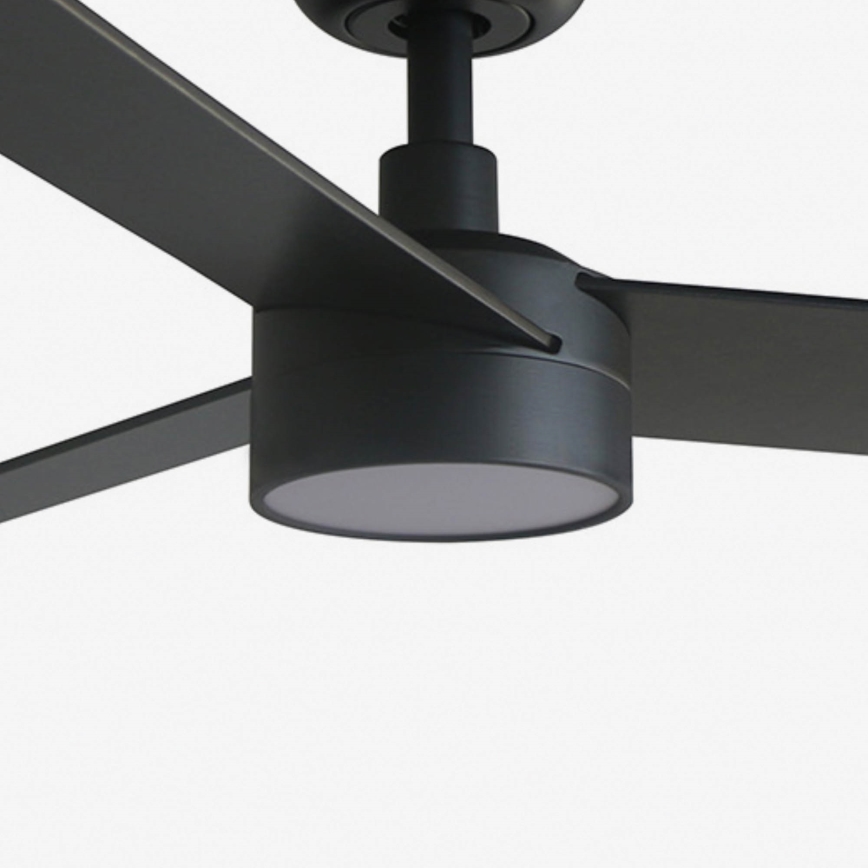 FARO 34296WT-1TW - LED Stmievateľný stropný ventilátor RUDDER S LED/18W/230V 2700/4350/6000K čierna/hnedá pr. 106 cm Wi-Fi Tuya + diaľkové ovládanie