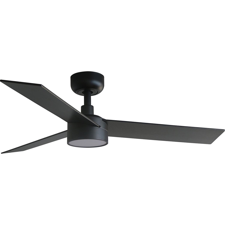 FARO 34296WT-1TW - LED Stmievateľný stropný ventilátor RUDDER S LED/18W/230V 2700/4350/6000K čierna/hnedá pr. 106 cm Wi-Fi Tuya + diaľkové ovládanie