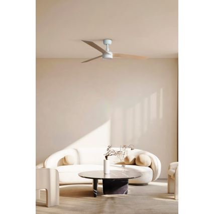 FARO 34297-1TW - LED stmievateľný ventilátor RUDDER L LED/20W/230V 2700/3000/4000K priemer 132 cm + diaľkové ovládanie