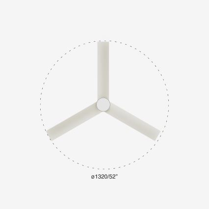 FARO 34297-1TW - LED stmievateľný ventilátor RUDDER L LED/20W/230V 2700/3000/4000K priemer 132 cm + diaľkové ovládanie