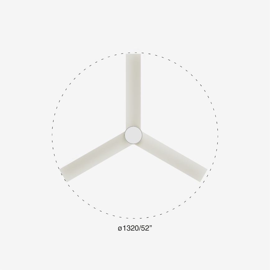 FARO 34297-1TW - LED stmievateľný ventilátor RUDDER L LED/20W/230V 2700/3000/4000K priemer 132 cm + diaľkové ovládanie