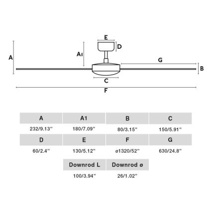 FARO 34298WP - Stropný ventilátor RUDDER L čierna pr. 132 cm SMART + diaľkové ovládanie