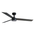 FARO 34298WT1S - LED stmievateľný stropný ventilátor RUDDER L LED/18W/230V 2700/3000/4000K pr. 132 cm hnedá/čierna Wi-Fi Tuya + diaľkové ovládanie