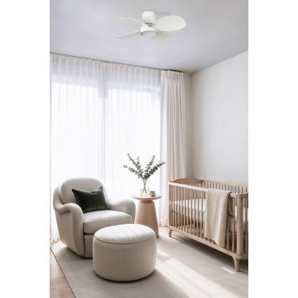 FARO 34315 - LED Stmievateľný stropný ventilátor KLOVER S LED/20W/230V 2700/4000/6500K biela pr. 80 cm + diaľkové ovládanie