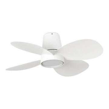 FARO 34315SWT - LED stmievateľný stropný ventilátor KLOVER S LED/20W/230V 2700/3000/4000K priemer 80 cm biela Wi-Fi Tuya + diaľkové ovládanie
