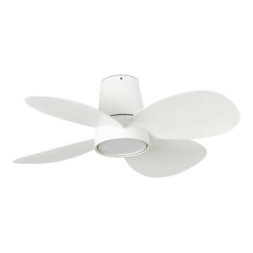 FARO 34315WT - LED Stmievateľný stropný ventilátor KLOVER TUB S LED/20W/230V 2700/4000/6500K biela pr. 80 cm Wi-Fi Tuya + diaľkové ovládanie