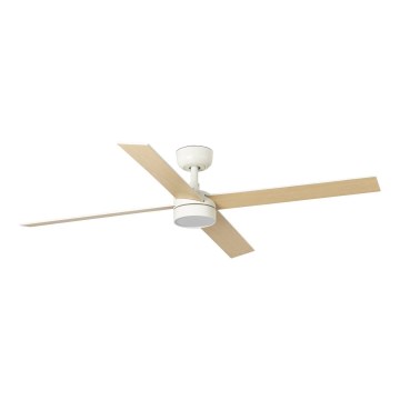 FARO 34355-1TW - LED Stmievateľný stropný ventilátor RUDDER L LED/20W/230V biela/béžová pr. 132 cm + diaľkové ovládanie