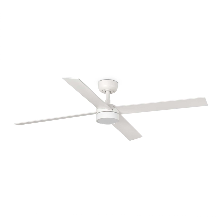FARO 34355WT-1TW - LED Stmievateľný stropný ventilátor RUDDER L LED/18W/230V 2700/4350/6000K biela/béžová pr. 132 cm Wi-Fi Tuya + diaľkové ovládanie