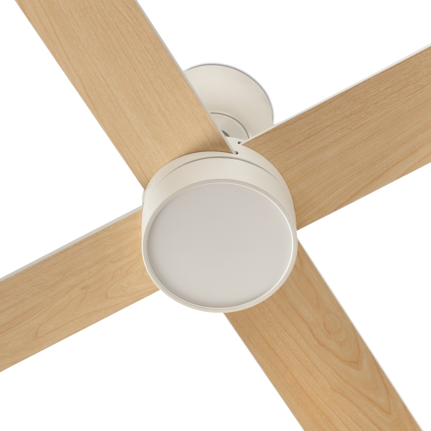 FARO 34355WT-1TW - LED Stmievateľný stropný ventilátor RUDDER L LED/18W/230V 2700/4350/6000K biela/béžová pr. 132 cm Wi-Fi Tuya + diaľkové ovládanie
