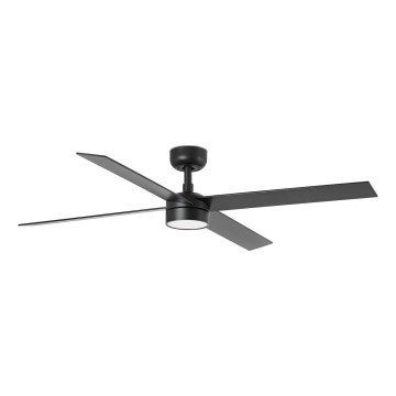 FARO 34356-1TW - LED Stmievateľný stropný ventilátor RUDDER L LED/20W/230V čierna/hnedá pr. 132 cm + diaľkové ovládanie
