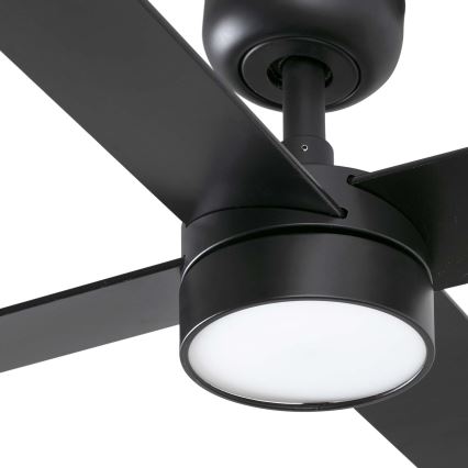 FARO 34356WT-1TW - LED Stmievateľný stropný ventilátor RUDDER L LED/18W/230V 2700/4350/6000K hnedá/čierna pr. 132 cm Wi-Fi Tuya + diaľkové ovládanie