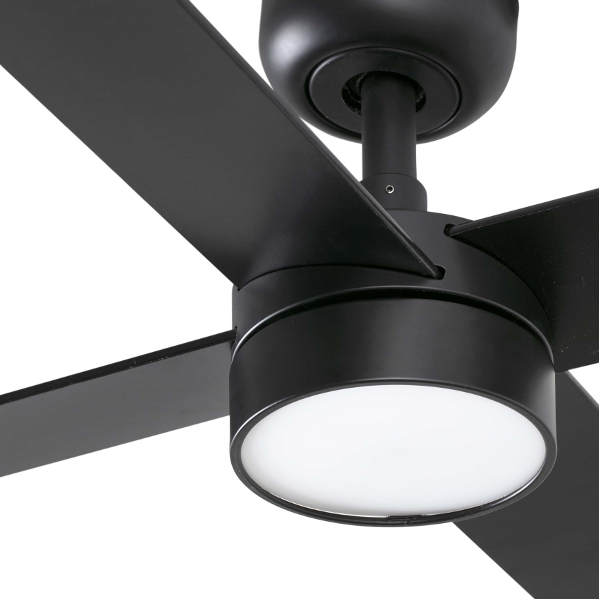 FARO 34356WT-1TW - LED Stmievateľný stropný ventilátor RUDDER L LED/18W/230V 2700/4350/6000K hnedá/čierna pr. 132 cm Wi-Fi Tuya + diaľkové ovládanie