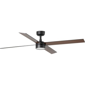 FARO 34356WT-1TW - LED Stmievateľný stropný ventilátor RUDDER L LED/18W/230V 2700/4350/6000K hnedá/čierna pr. 132 cm Wi-Fi Tuya + diaľkové ovládanie