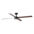 FARO 34356WT1S - LED stmievateľný stropný ventilátor RUDDER L LED/18W/230V 2700/3000/4000K priemer 132 cm hnedá/čierna Wi-Fi Tuya + diaľkové ovládanie