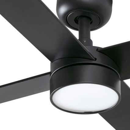 FARO 34356WT1S - LED stmievateľný stropný ventilátor RUDDER L LED/18W/230V 2700/3000/4000K priemer 132 cm hnedá/čierna Wi-Fi Tuya + diaľkové ovládanie