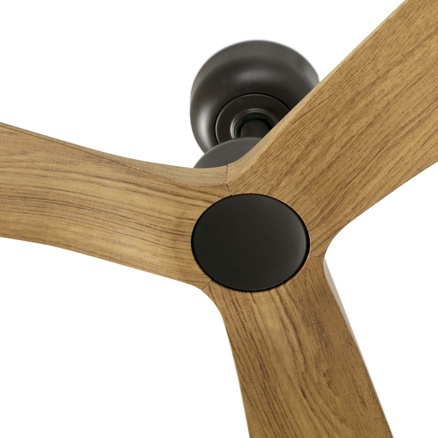 FARO 34360 - Stropný ventilátor OUTWOOD L hnedá/čierna pr. 150 cm IP44 + diaľkové ovládanie