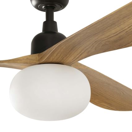 FARO 34360WT-11L - Stropný ventilátor OUTWOOD L 1xE27/15W/230V hnedá/čierna pr. 150 cm Wi-Fi Tuya IP44 + diaľkové ovládanie