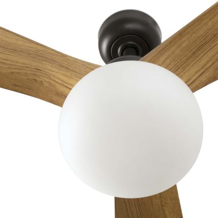 FARO 34360WT-11L - Stropný ventilátor OUTWOOD L 1xE27/15W/230V hnedá/čierna pr. 150 cm Wi-Fi Tuya IP44 + diaľkové ovládanie
