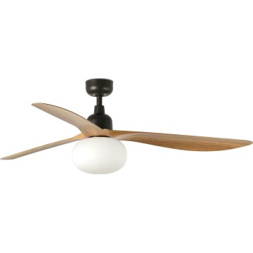 FARO 34360WT-11L - Stropný ventilátor OUTWOOD L 1xE27/15W/230V hnedá/čierna pr. 150 cm Wi-Fi Tuya IP44 + diaľkové ovládanie
