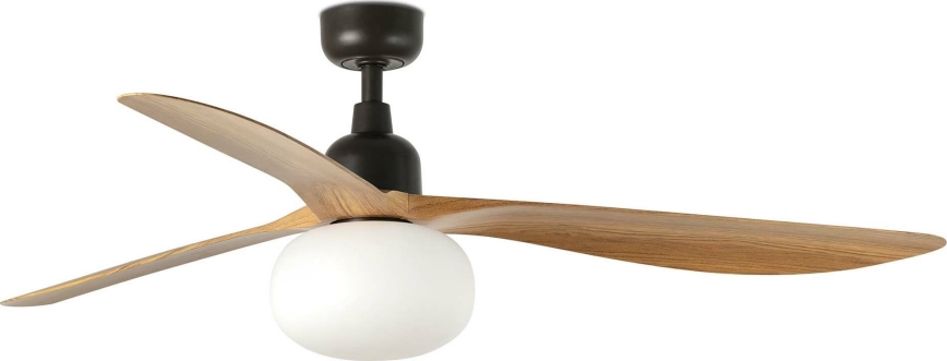 FARO 34360WT-11L - Stropný ventilátor OUTWOOD L 1xE27/15W/230V hnedá/čierna pr. 150 cm Wi-Fi Tuya IP44 + diaľkové ovládanie