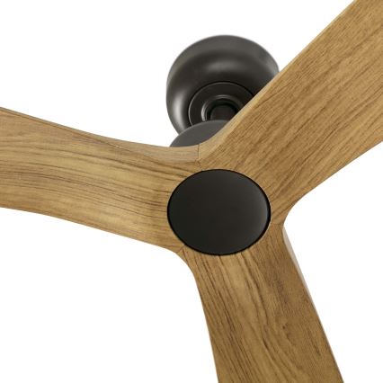 FARO 34360WT - Stropný ventilátor OUTWOOD L hnedá/čierna pr. 150 cm Wi-Fi Tuya IP44 + diaľkové ovládanie