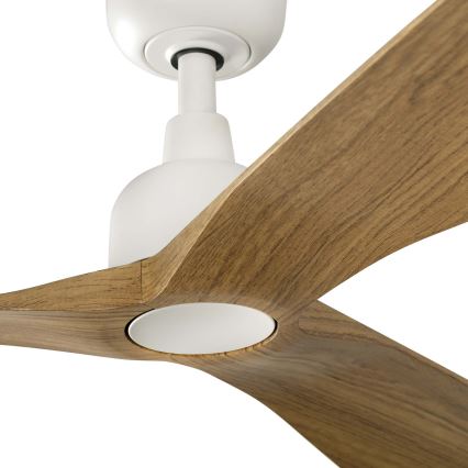FARO 34361WT - Stropný ventilátor OUTWOOD L hnedá/biela priemer 150 cm Wi-Fi Tuya IP44 + diaľkové ovládanie