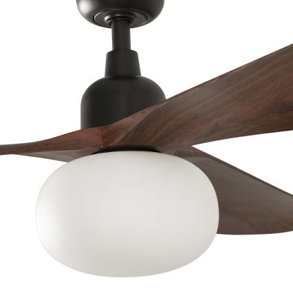 FARO 34362WT-11L - Stropný ventilátor OUTWOOD L 1xE27/15W/230V hnedá/čierna pr. 150 cm Wi-Fi Tuya IP44 + diaľkové ovládanie